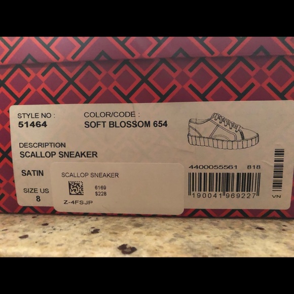 ❌SOLD❌NIB TORY BURCH Cotton/Silk Platform Scallop Shoes - Picture 13 of 13